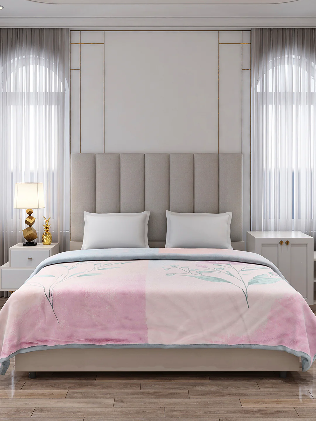 Printed Double Bed 3, 890 GSM Ply Blanket for Heavy Winter - (Rosewood) - Image 2