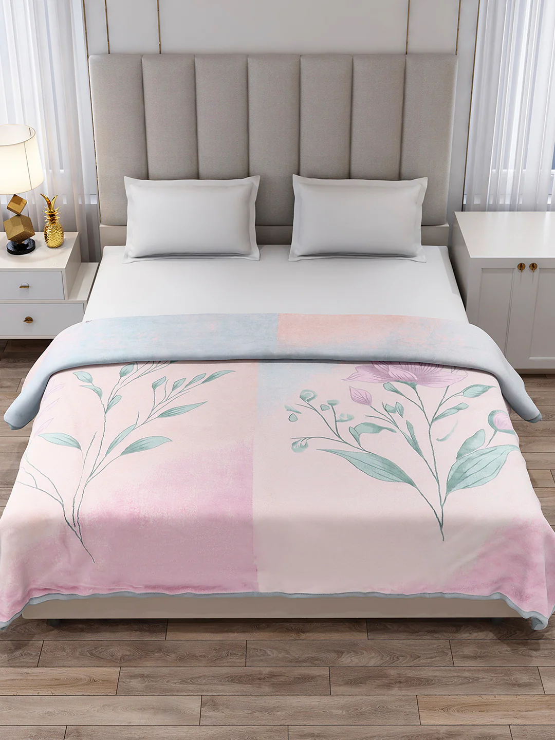 Printed Double Bed 3, 890 GSM Ply Blanket for Heavy Winter - (Rosewood) - Image 3