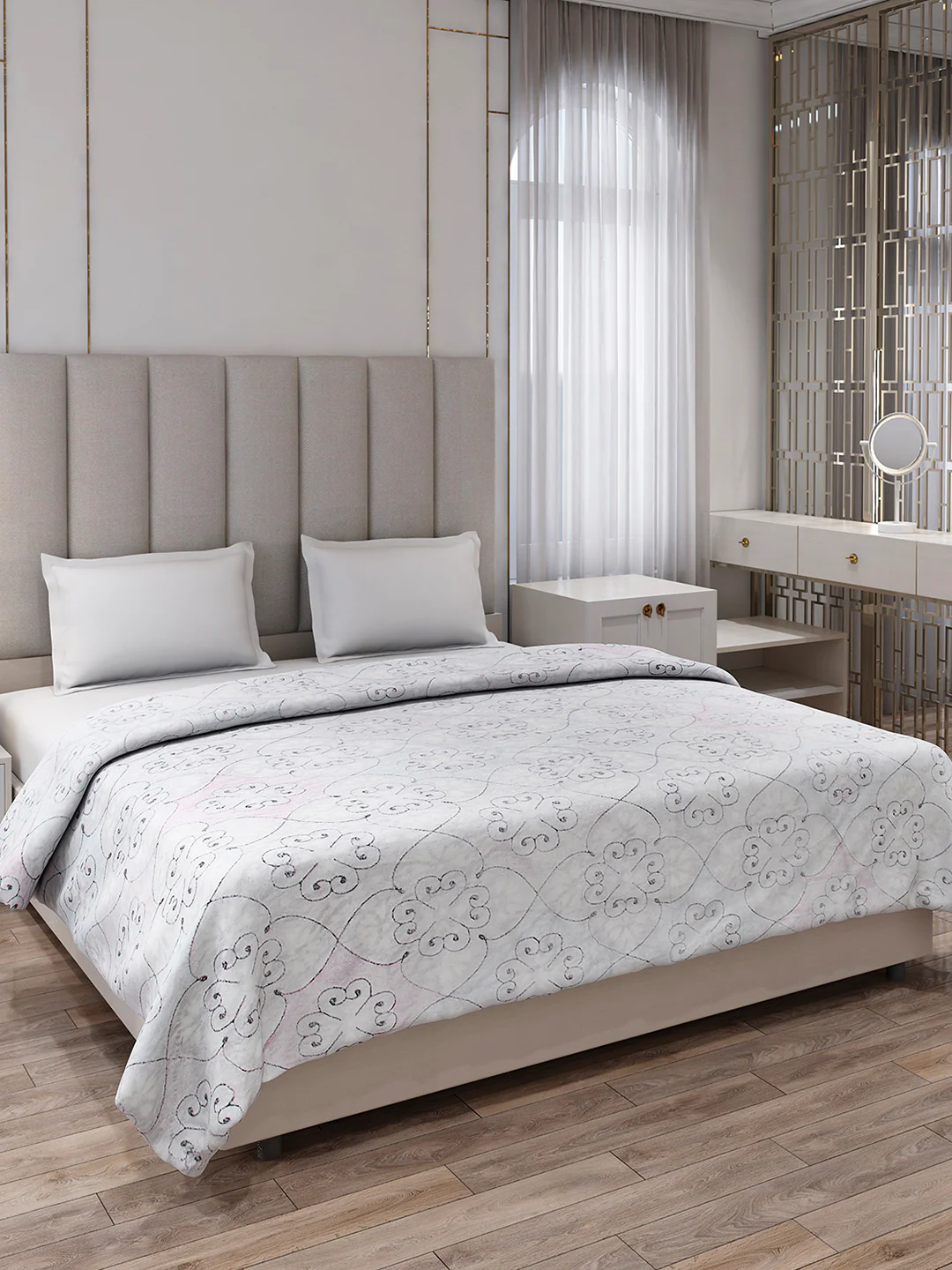 Printed Double Bed 300 GSM Blanket for AC Room - (Matrix)
