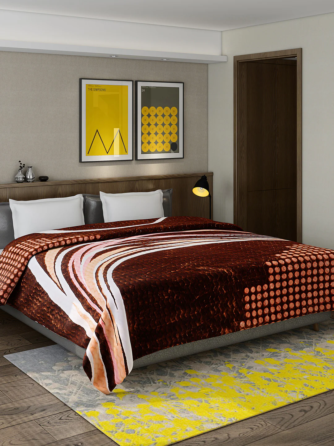 Printed Double Bed 795 GSM Blanket for Heavy Winter -2 Ply (Weight 4.2 kg)