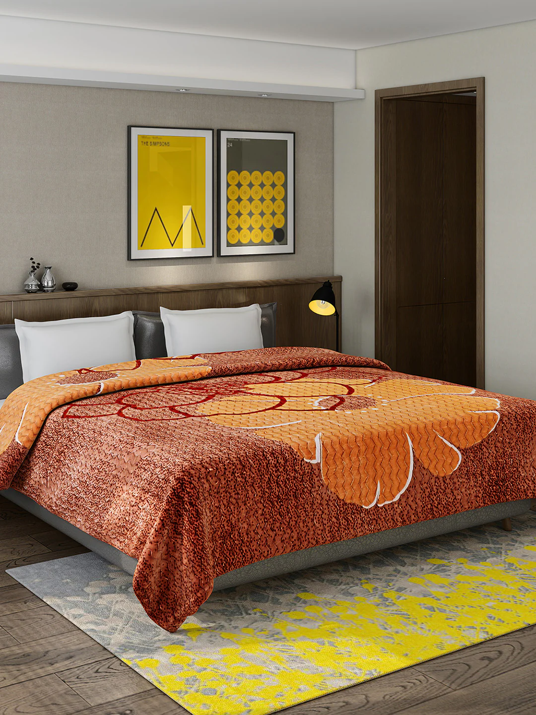 Printed Double Bed 795 GSM Blanket for Heavy Winter -2 Ply (Weight 4.2 kg)