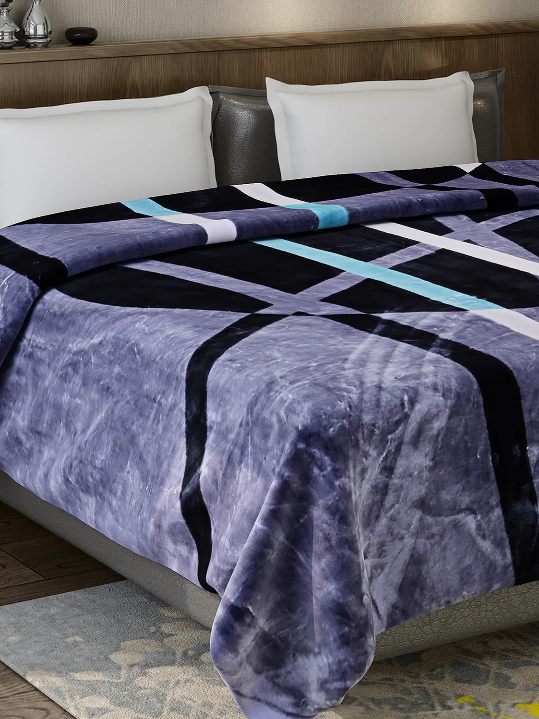 Printed Double Bed 950 GSM Blanket Angel Gold 1 Ply (Weight 5 kg)