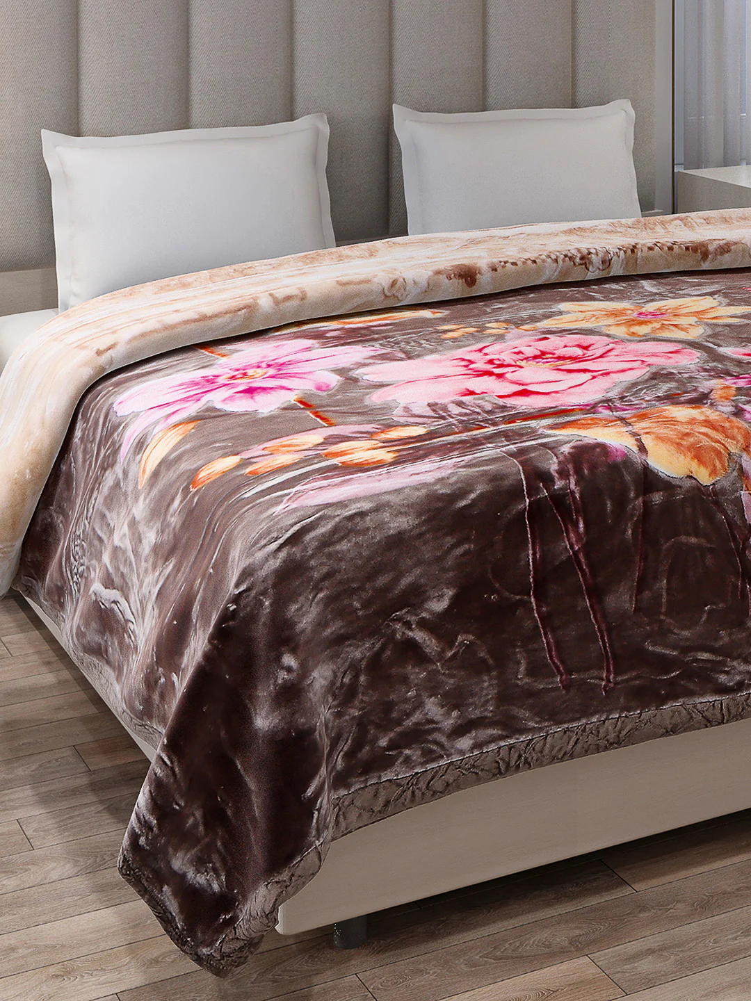 Printed Double Bed Reversible Blanket 2 Ply, 850 GSM, 4.5 kg (Uphar)