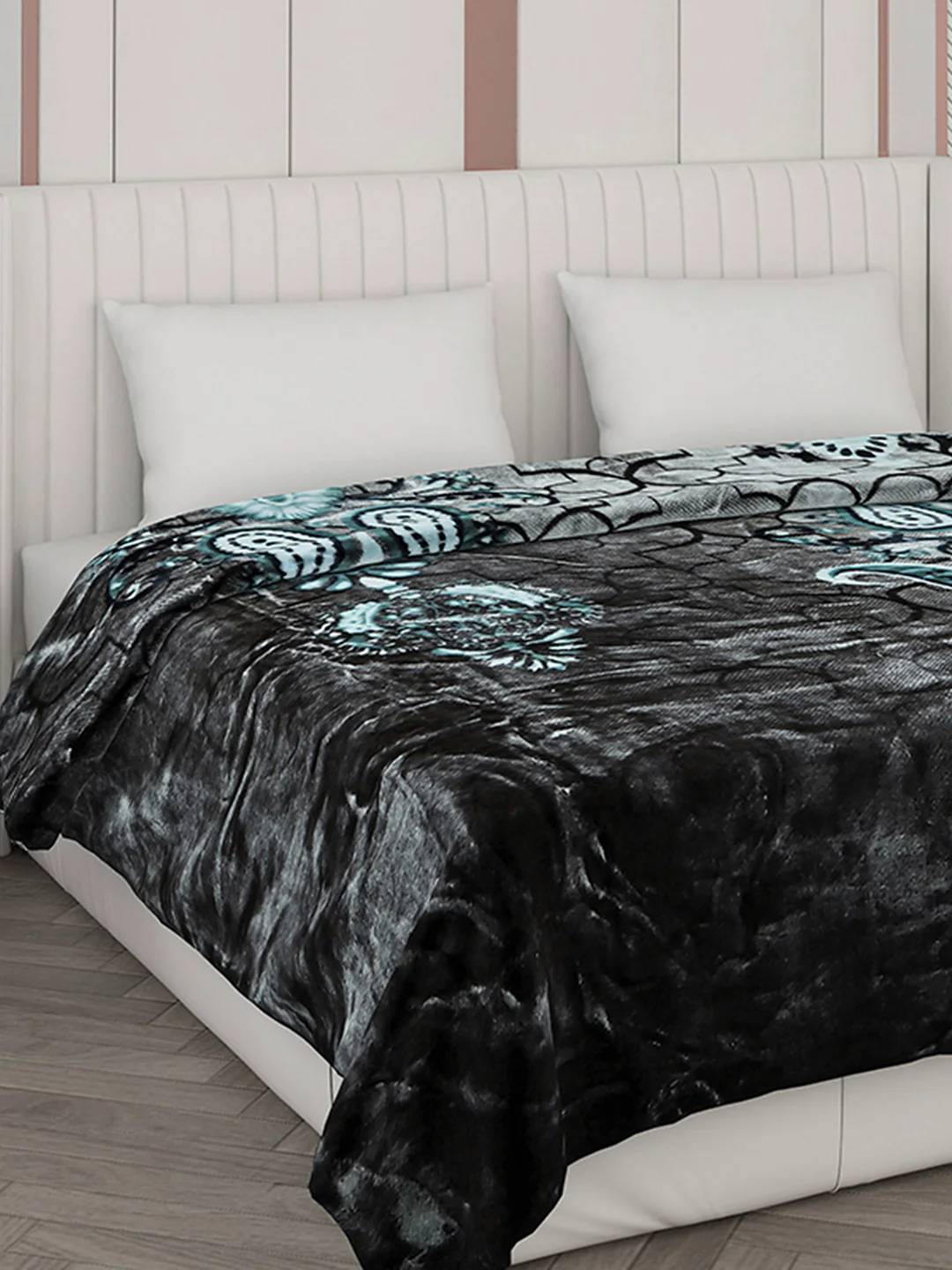 Printed Double Bed Reversible Blanket 2 Ply, 871 GSM, 4.6 kg (Moonvalley)