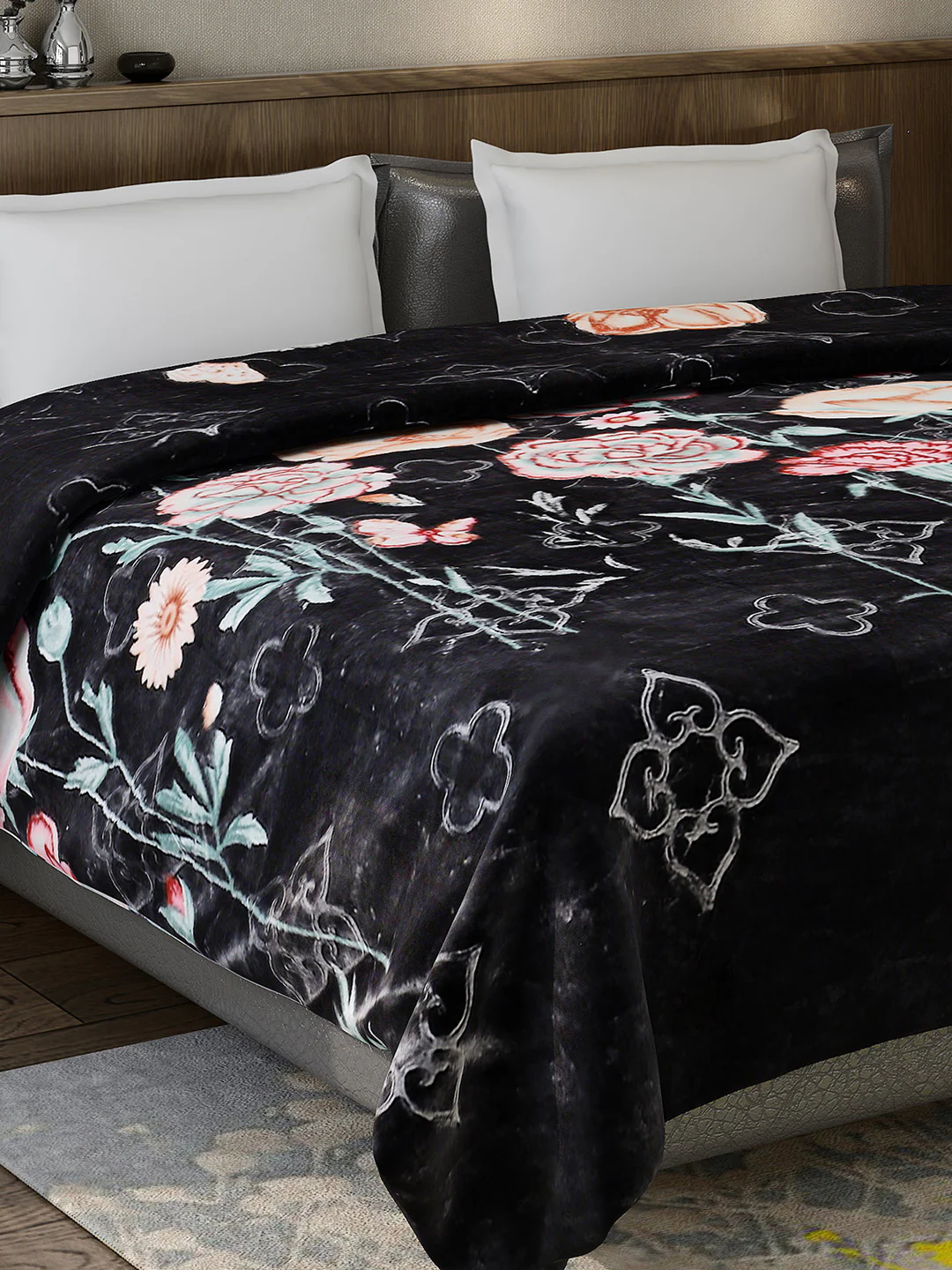 Printed Double Bed Reversible Blanket 2 Ply, 910 GSM, 4.8 kg (Vista)