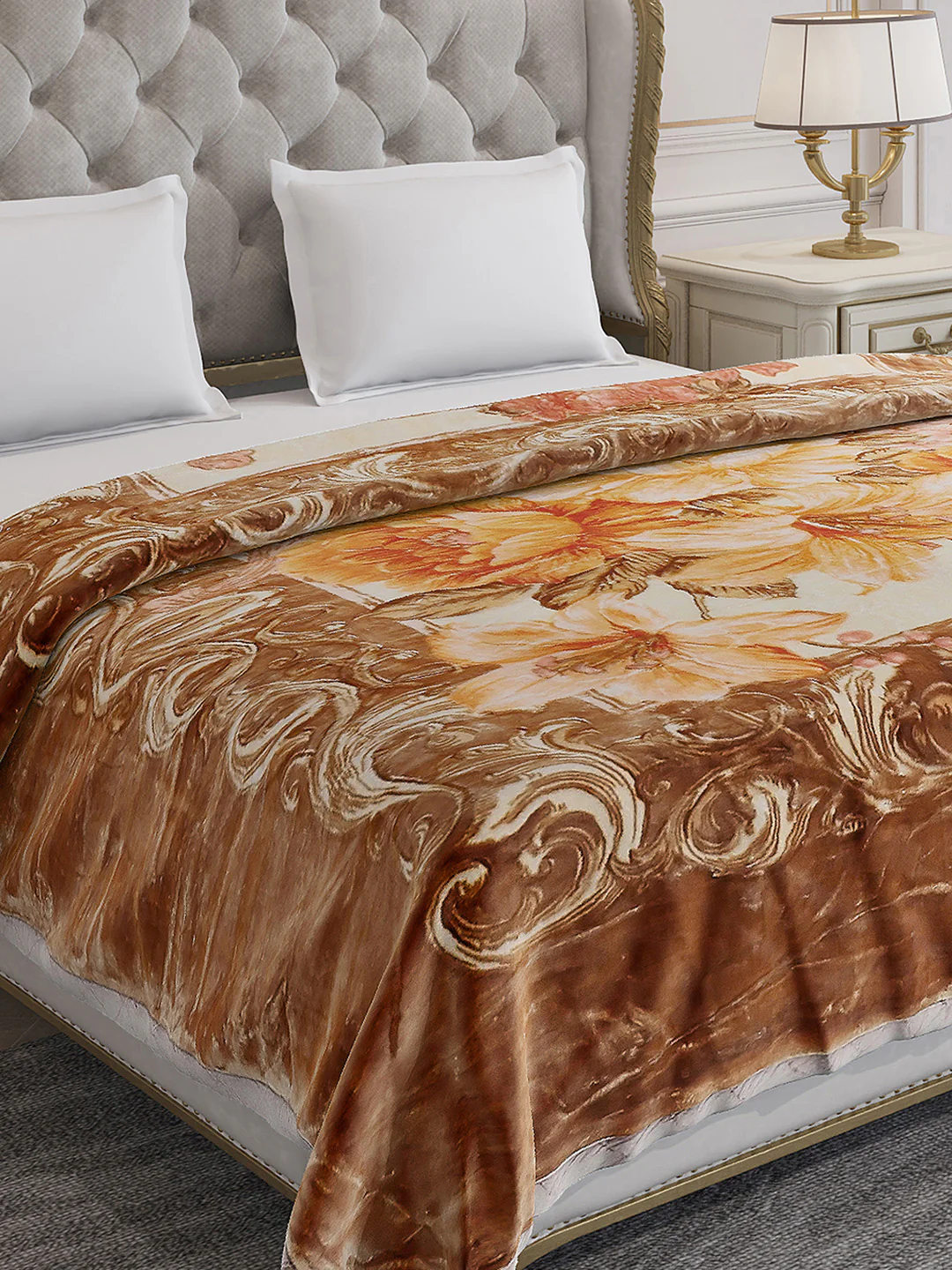 Printed Double Bed Reversible Blanket 3 Ply, 1516 GSM, 8 kg (Superimo)