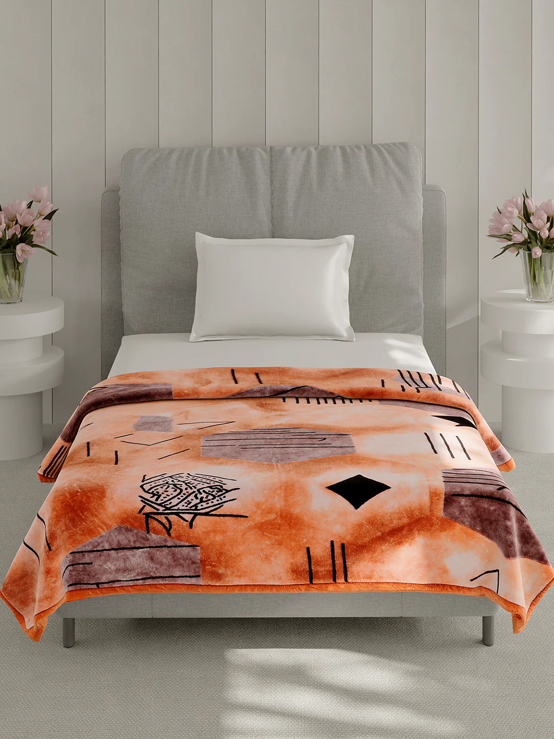 Printed Single Bed 1 Ply, 625 GSM Mink Blanket for Mild Winter - (Impact Pvc) - Image 2
