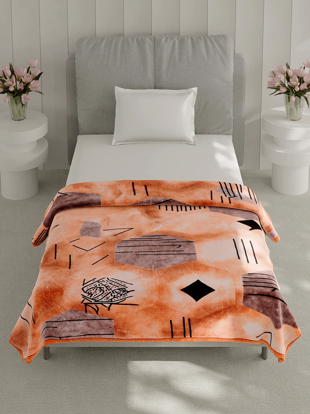 Printed Single Bed 1 Ply, 625 GSM Mink Blanket for Mild Winter - (Impact Pvc) - Image 3