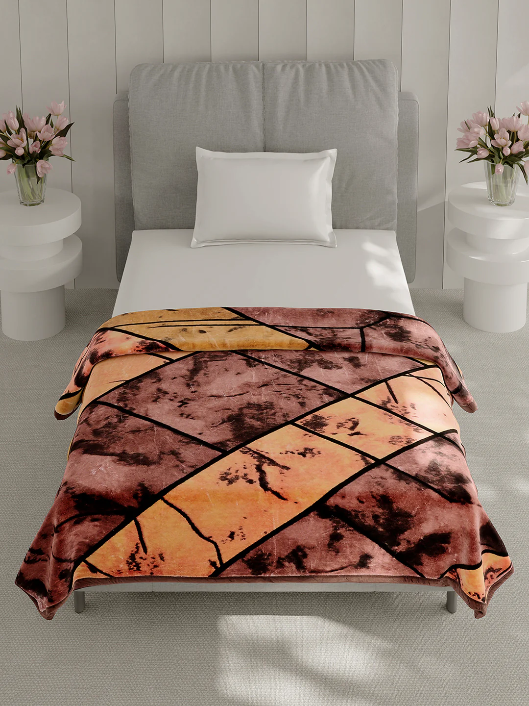 Printed Single Bed 1 Ply, 625 GSM Mink Blanket for Mild Winter - (Impact Pvc) - Image 3