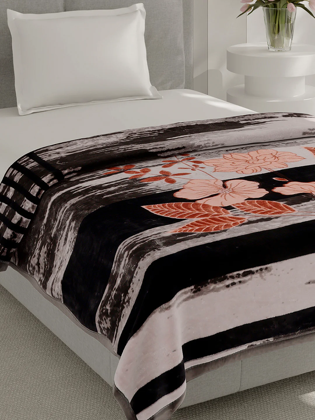 Printed Single Bed 1 Ply Blanket for Heavy Winter - (Soulmate)