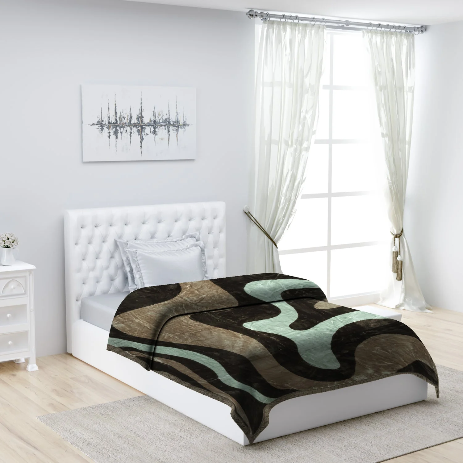 Printed Single Bed 1022 GSM Blanket Lucas 2 Ply (Weight 3.6 kg)