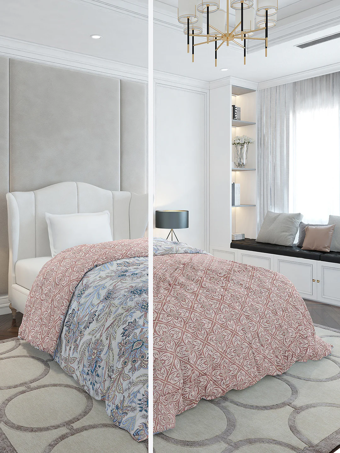 Printed Single Bed 120 GSM Comforter for AC Room - (Marvla)