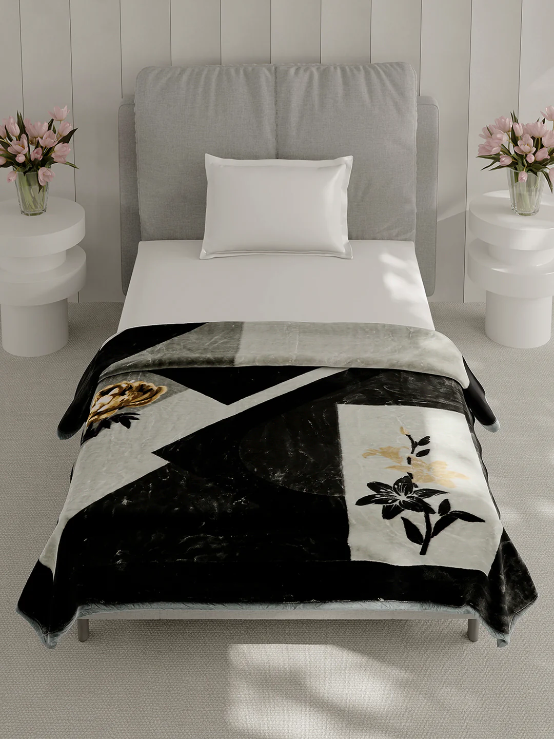 Printed Single Bed 2 Ply, 895 GSM Blanket for Heavy Winter - (Lavish Pvc) - Image 3
