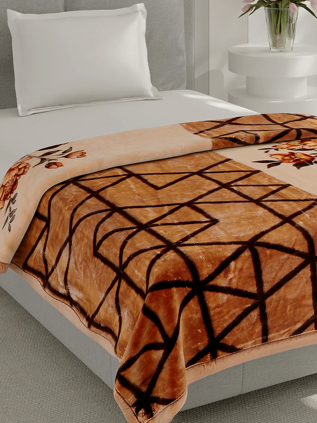 Printed Single Bed 2 Ply, 895 GSM Blanket for Heavy Winter - (Lavish Pvc)