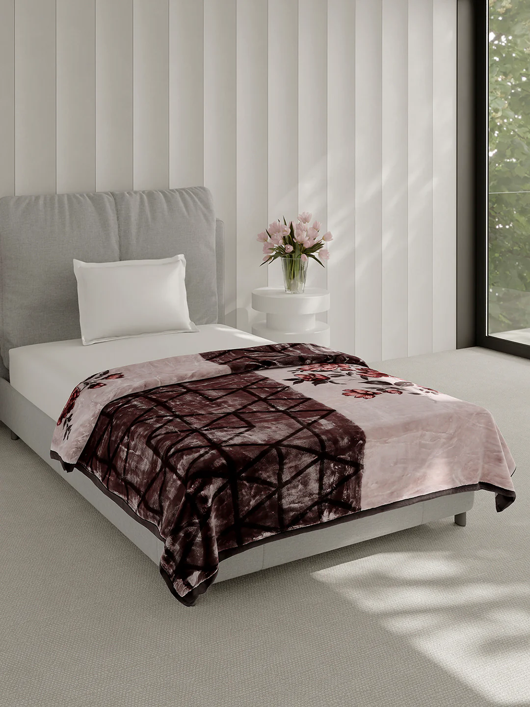 Printed Single Bed 2 Ply, 895 GSM Blanket for Heavy Winter - (Lavish Pvc) - Image 4