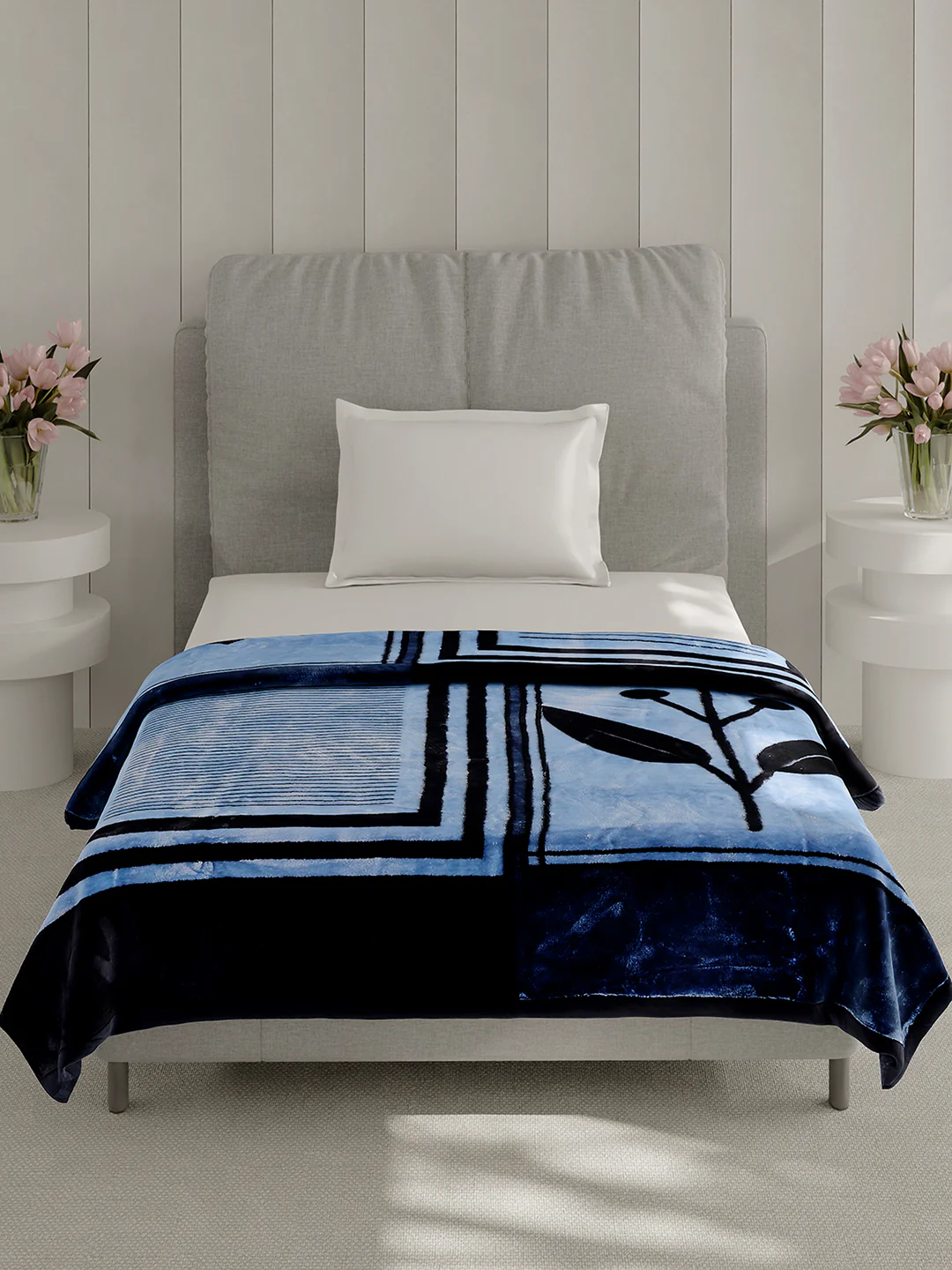 Printed Single Bed 2 Ply, 895 GSM Blanket for Heavy Winter - (Lavish Pvc) - Image 2