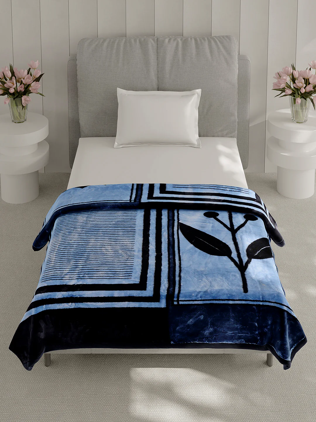 Printed Single Bed 2 Ply, 895 GSM Blanket for Heavy Winter - (Lavish Pvc) - Image 3