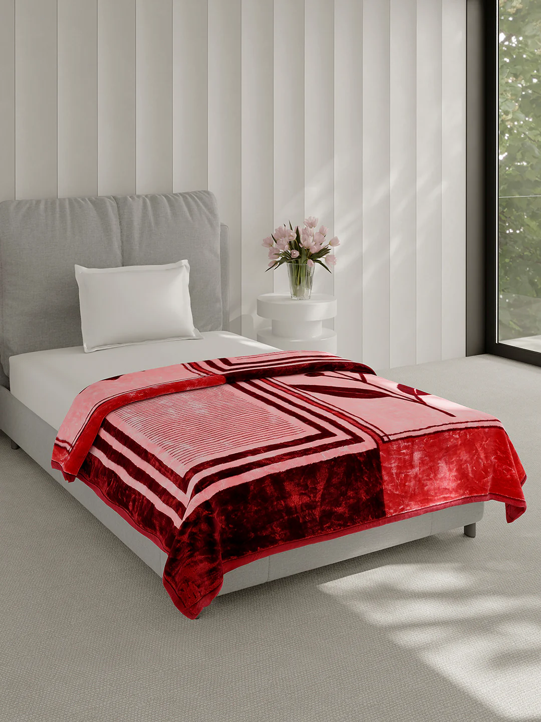 Printed Single Bed 2 Ply, 895 GSM Blanket for Heavy Winter - (Lavish Pvc) - Image 4