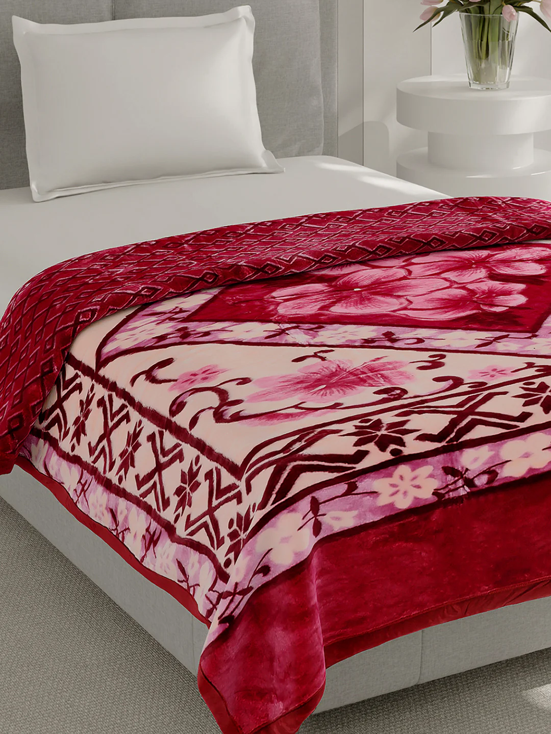 Printed Single Bed 3 Ply, 909 GSM Blanket for Heavy Winter - (Umang)
