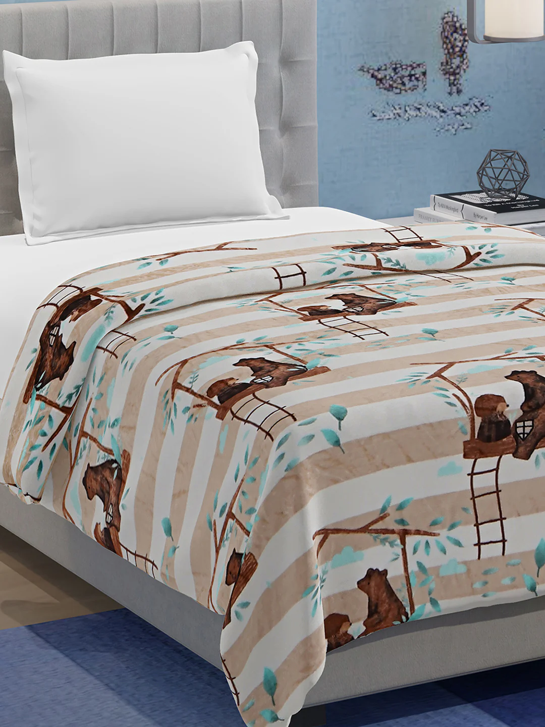 Printed Single Bed 300 GSM Blanket for AC Room (Ellis)