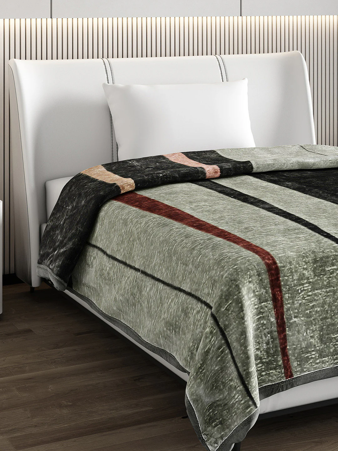 Printed Single Bed 852 GSM Blanket Allen 2 Ply (Weight 3 kg)