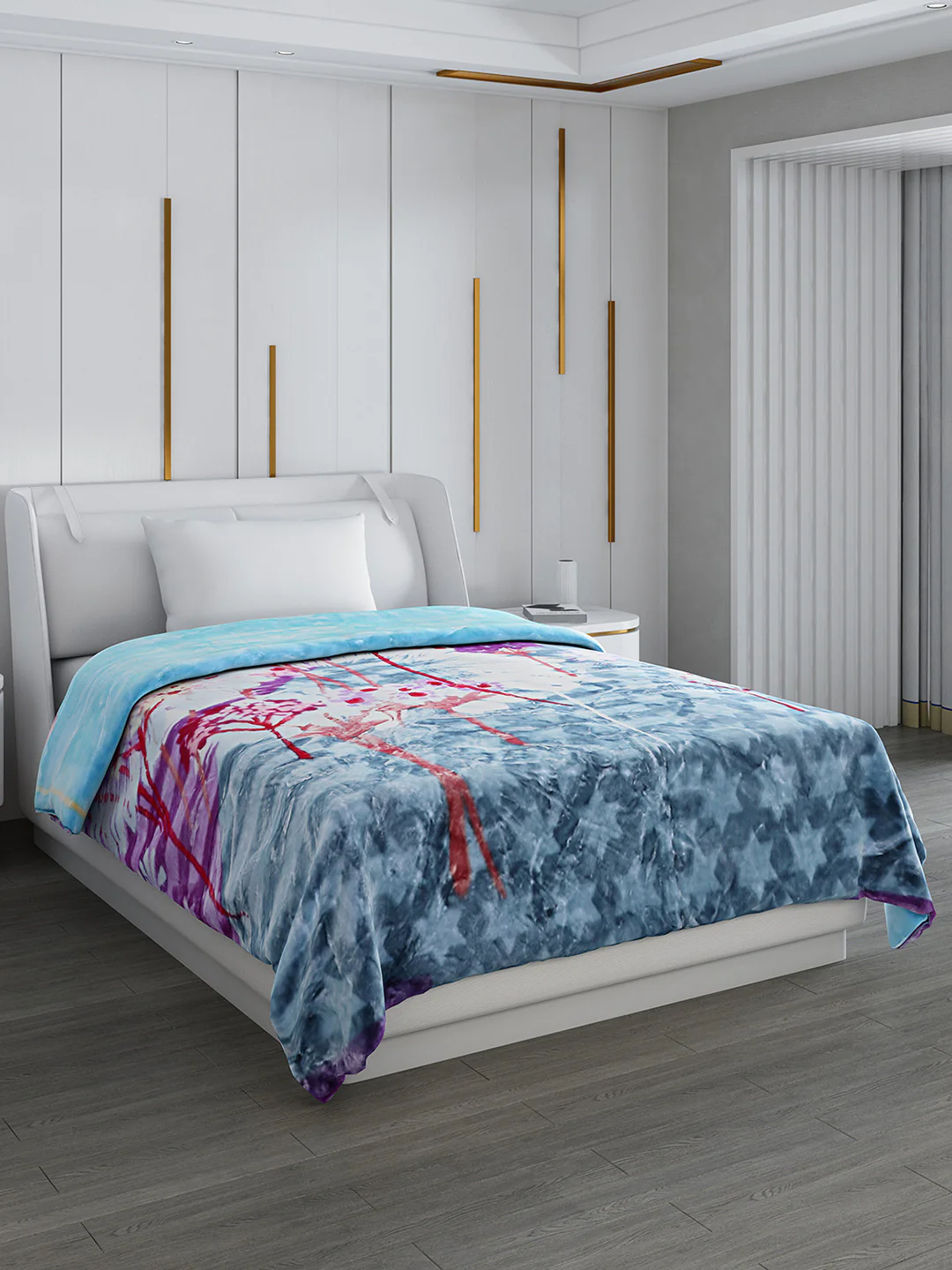 Printed Single Bed 852 GSM Blanket Galaxy 2 Ply (Weight 3 kg)