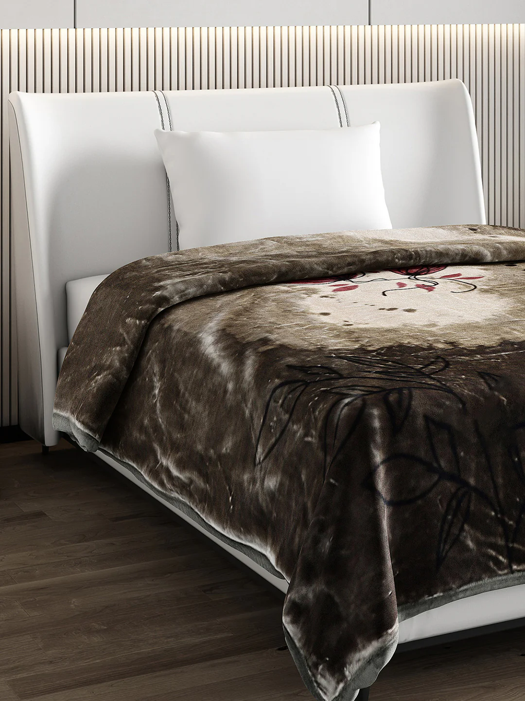Printed Single Bed 951 GSM Blanket Haze 3 Ply (Weight 3.35 kg)