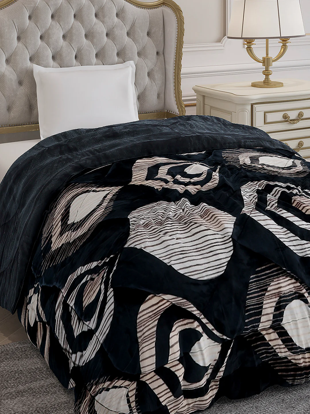 Printed Single Bed 966 GSM Comforter for Winter - (Teresa)