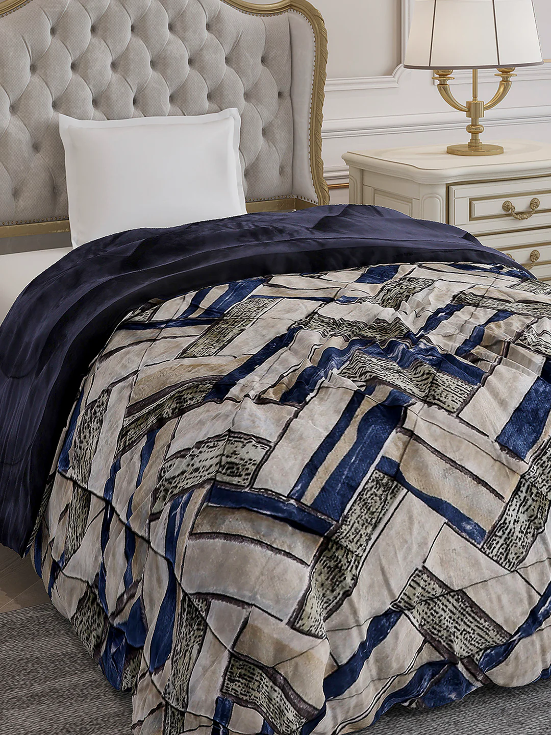 Printed Single Bed 992 GSM Comforter for Winter - (James)
