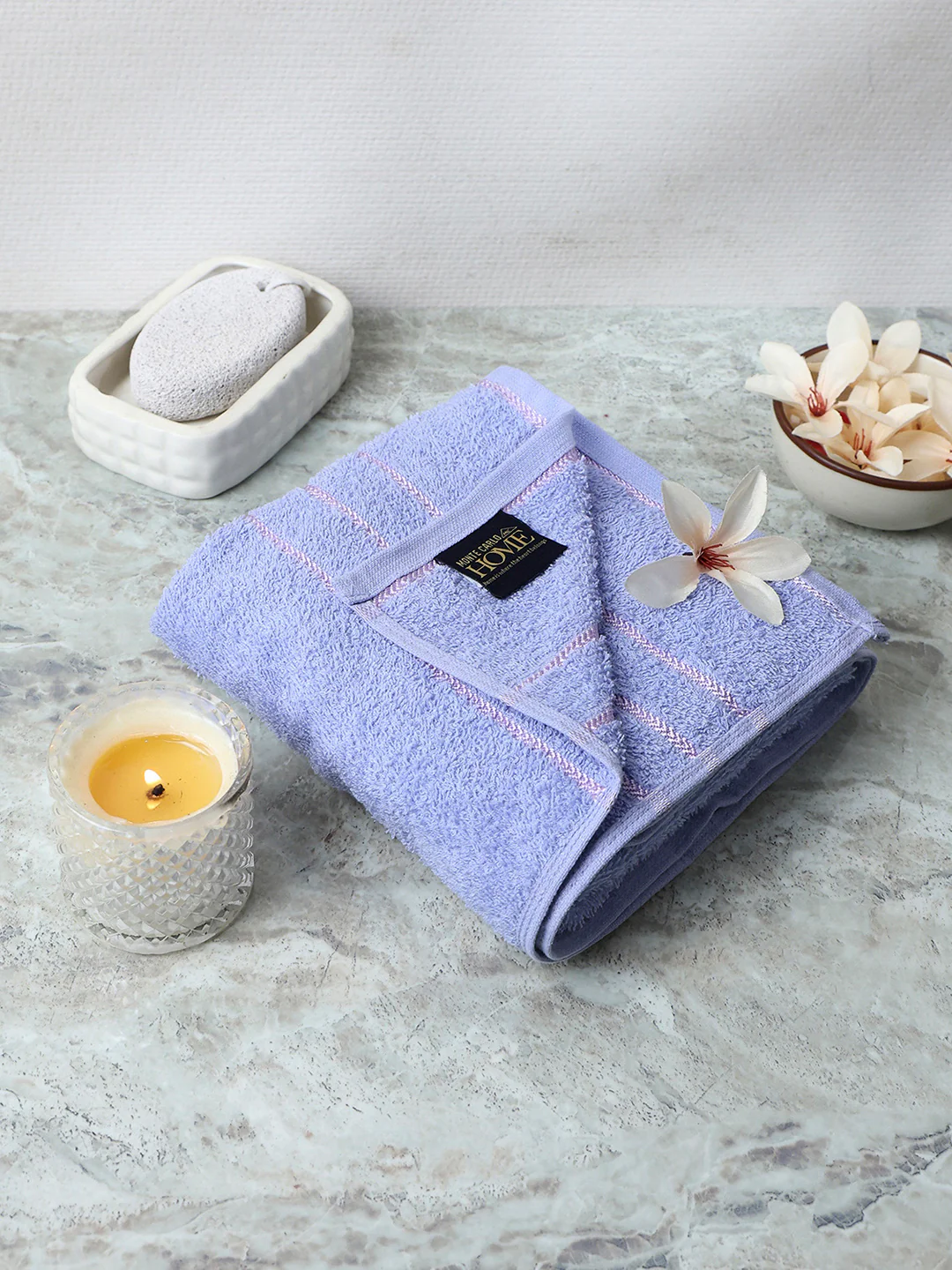 Purple Cotton Solid 350 GSM Bath Towel (Soho)