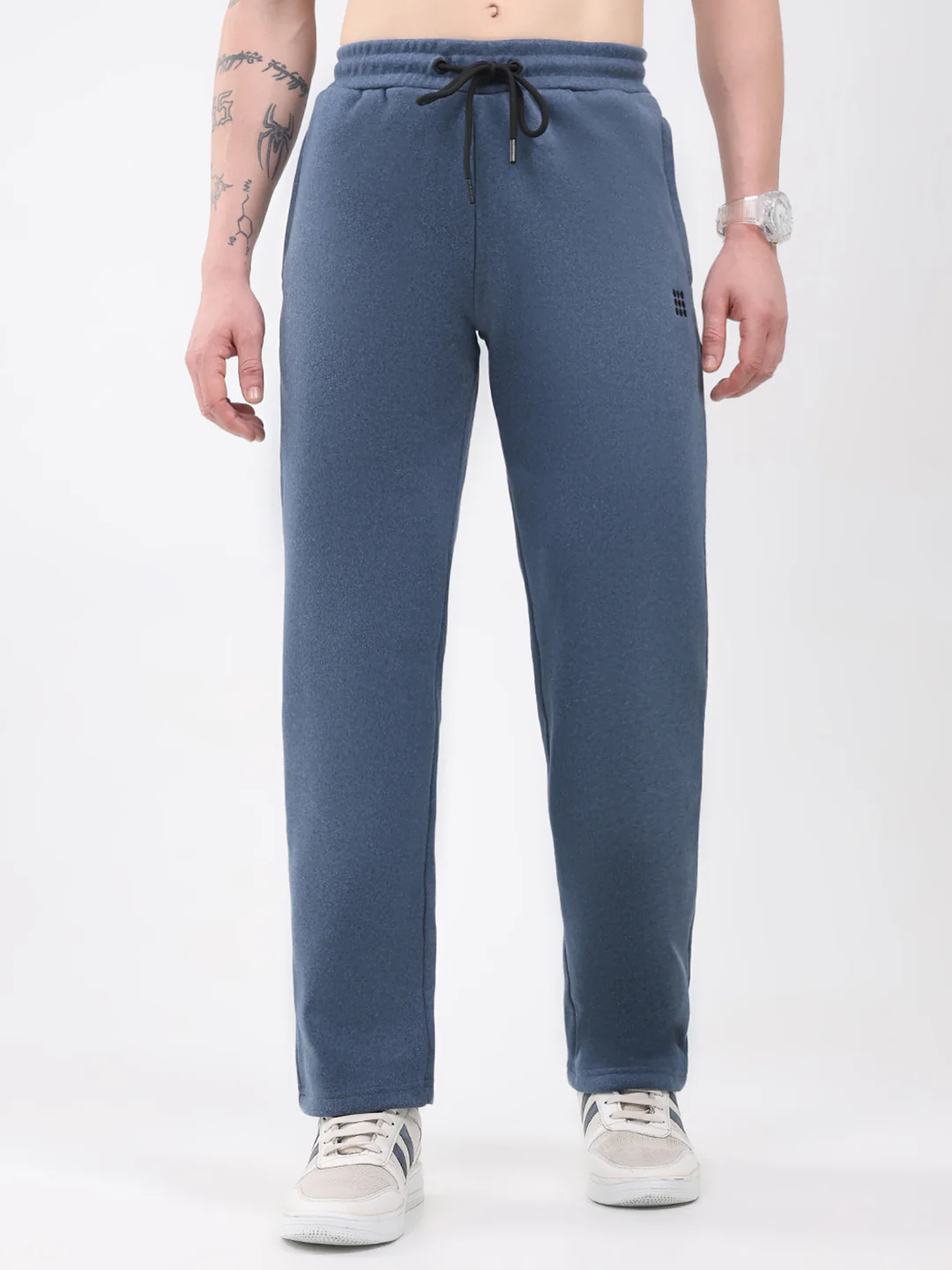 Rock.it Men Dark Blue Solid Regular Fit Winter Lower