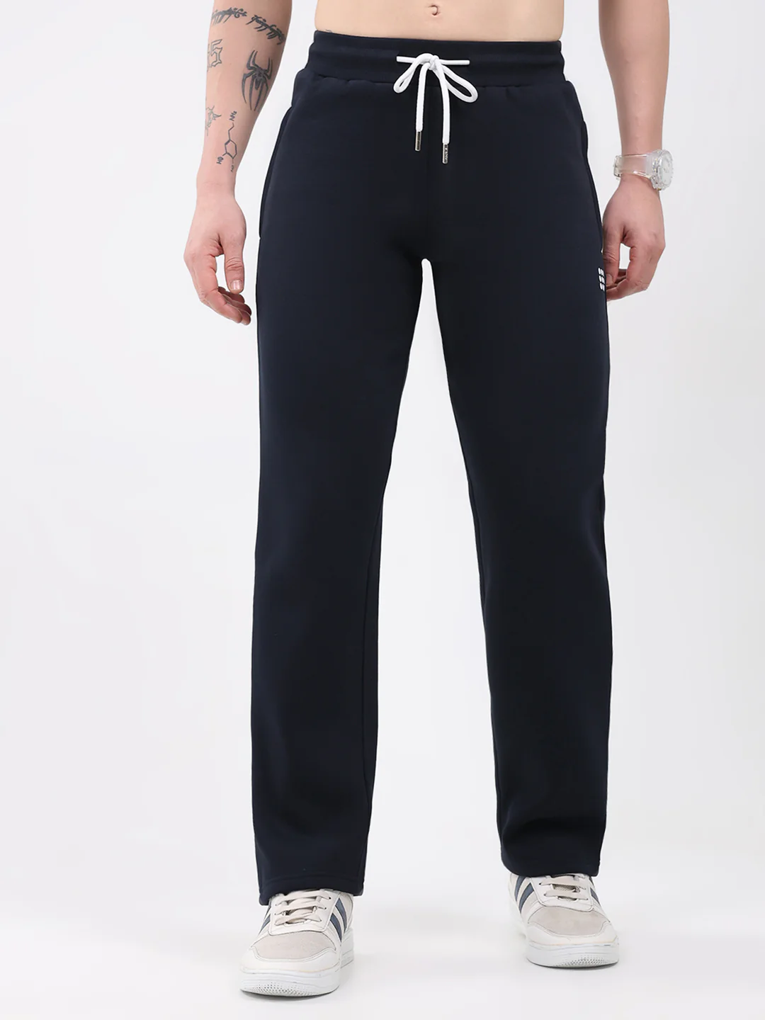 Rock.it Men Navy Blue Solid Regular Fit Winter Lower