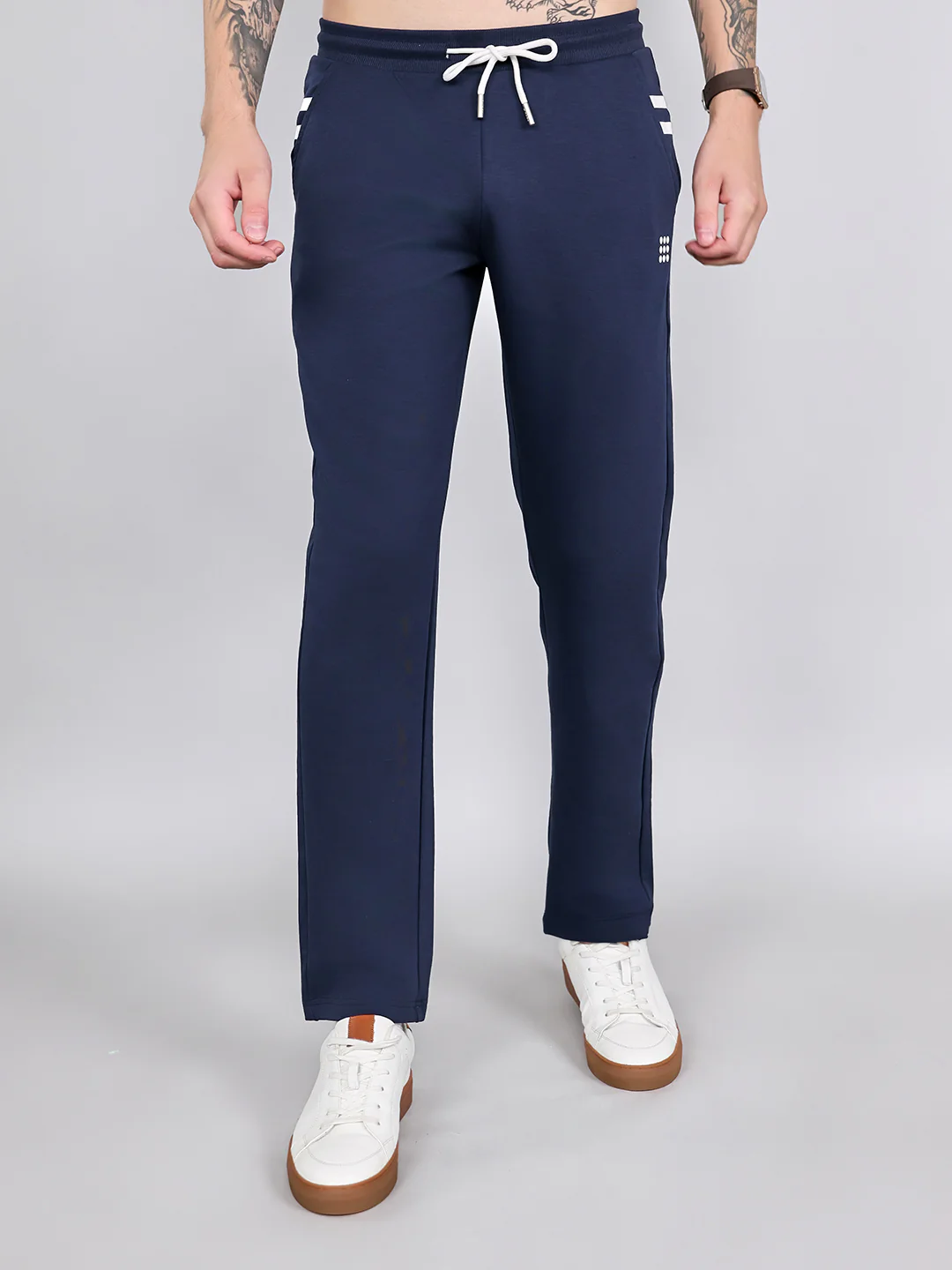 Rock.it Men Navy Blue Solid Smart Fit Lower