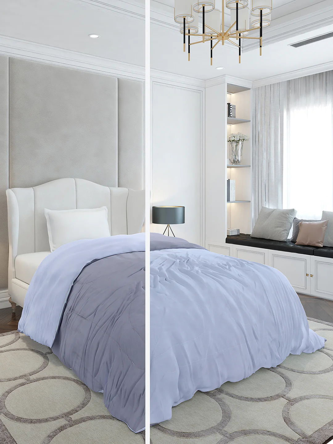 Solid Single Bed 110 GSM Comforter for AC Room - (Icefelgsb)