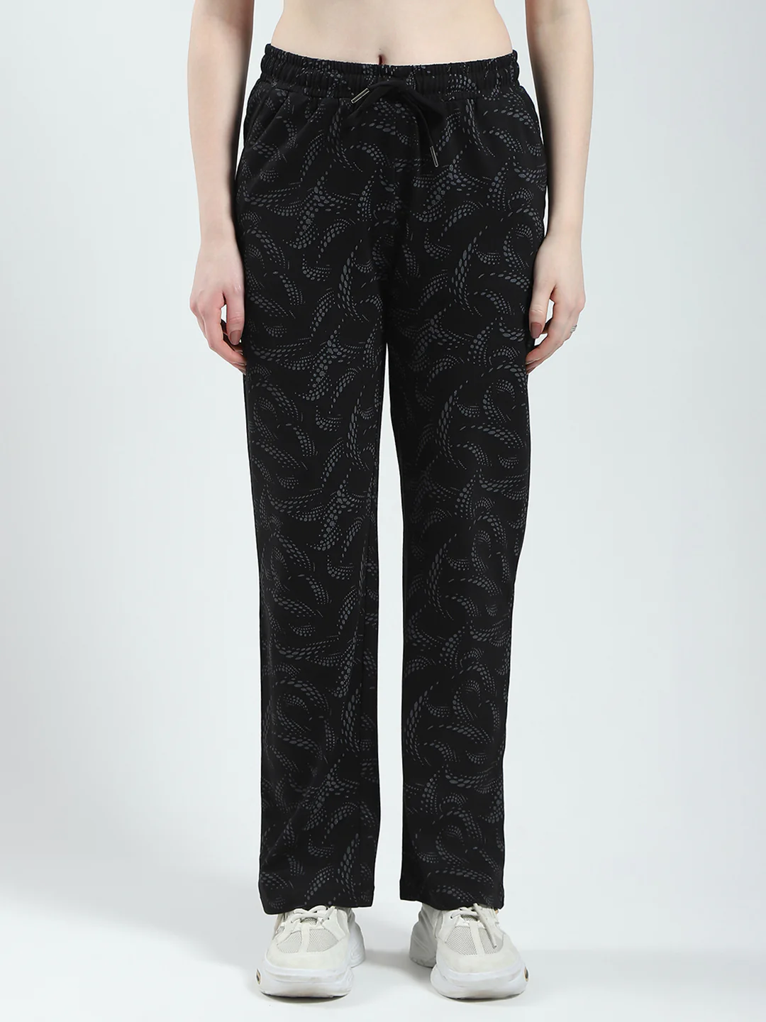 Women Black Printed Regular Fit Lower