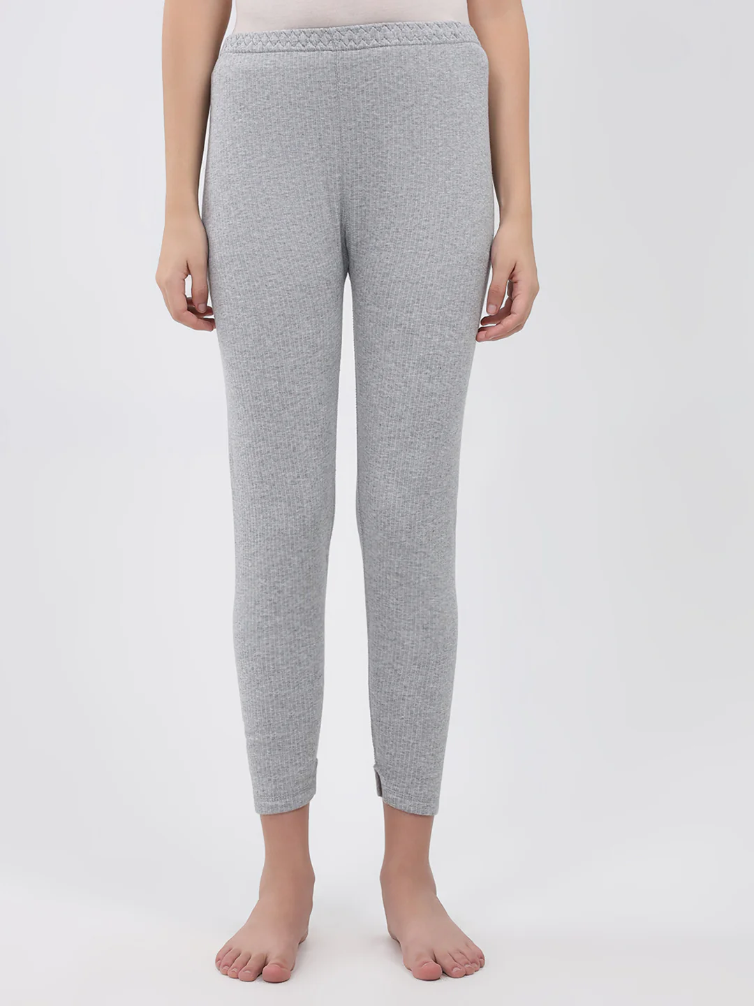 Women Grey Solid Thermal Lower