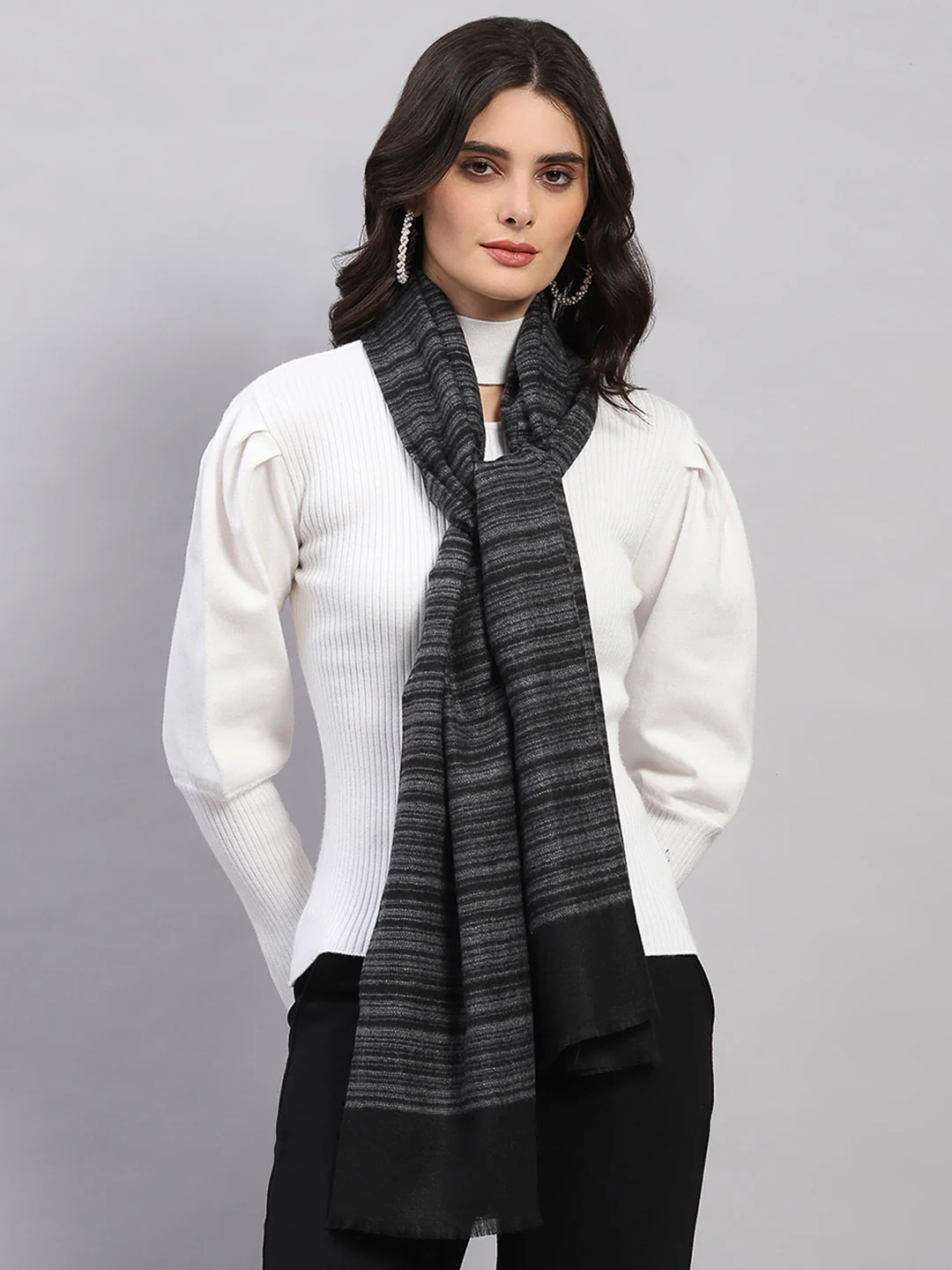 Women Multicolor Printed Wool Blend Stole