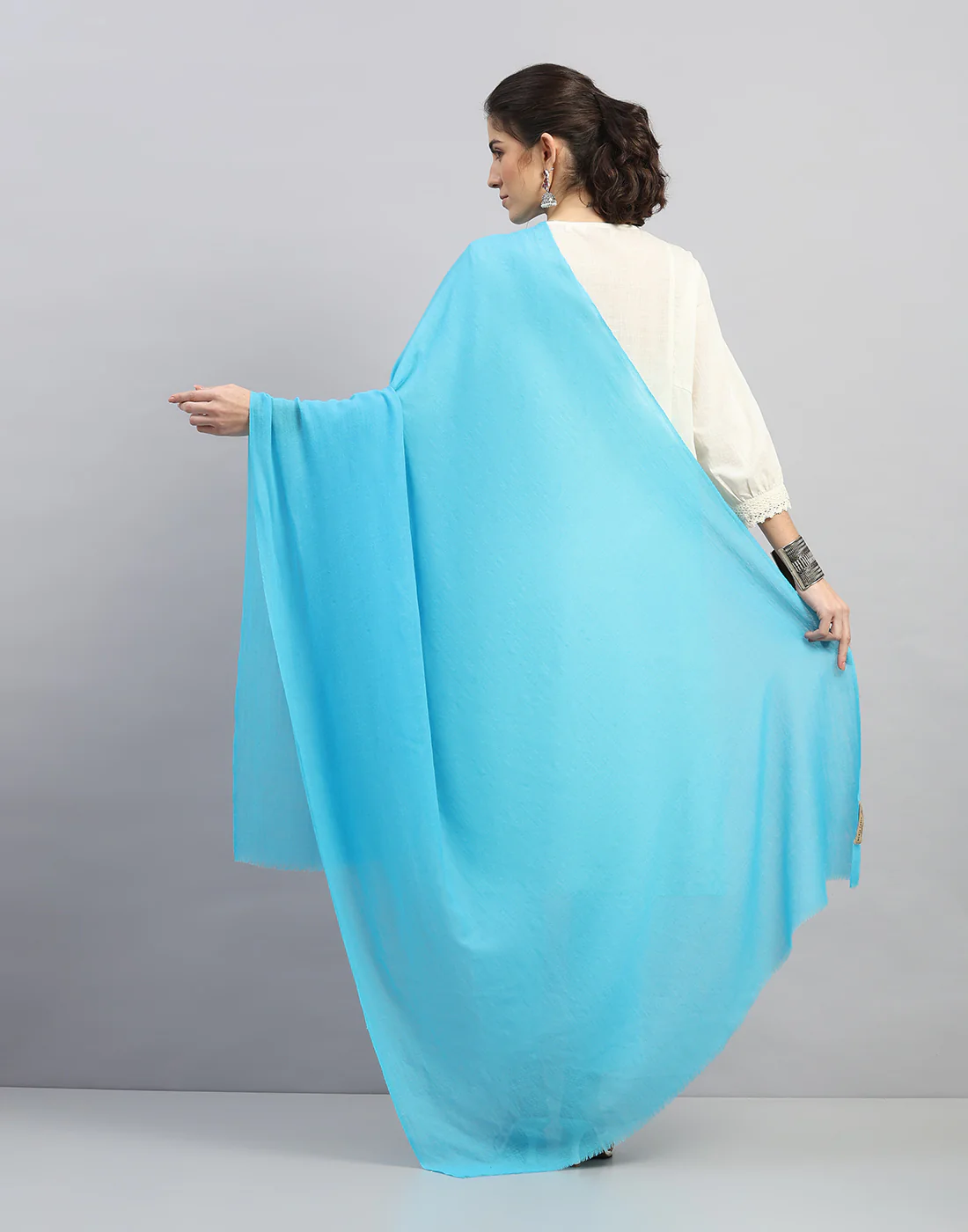Women Multicolor Self Design Shawl - Image 4