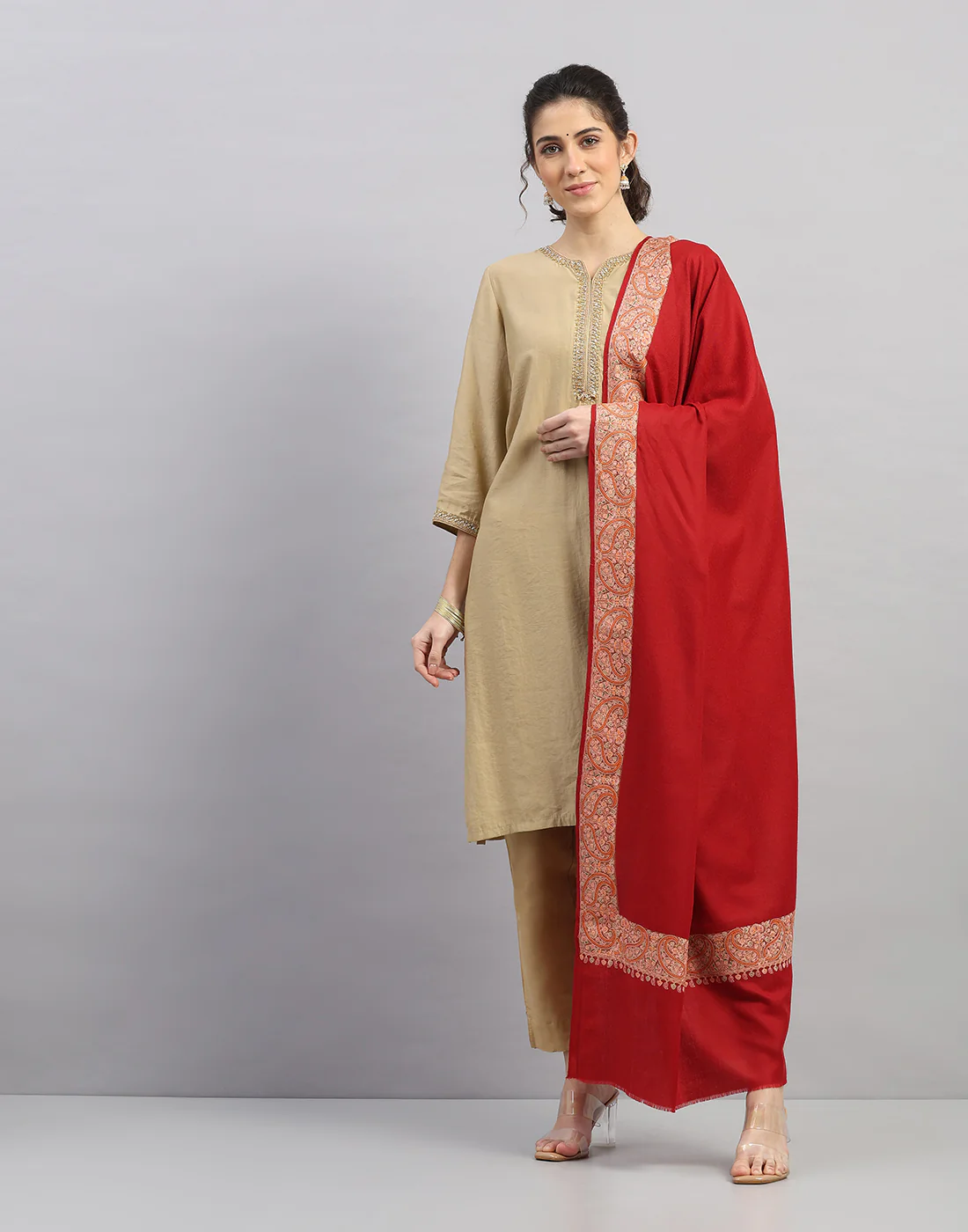 Women Multicolor Self Design Shawl
