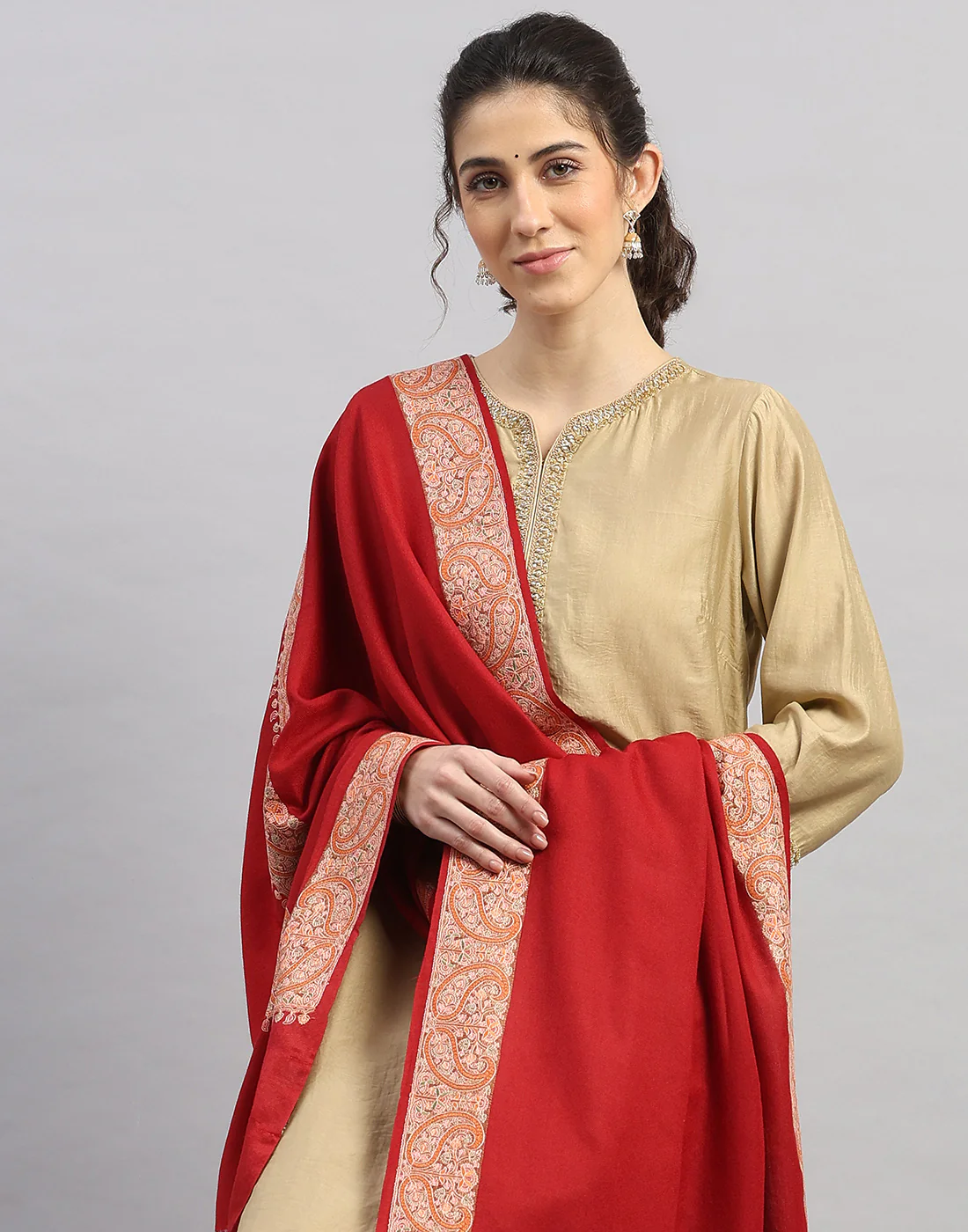 Women Multicolor Self Design Shawl - Image 6
