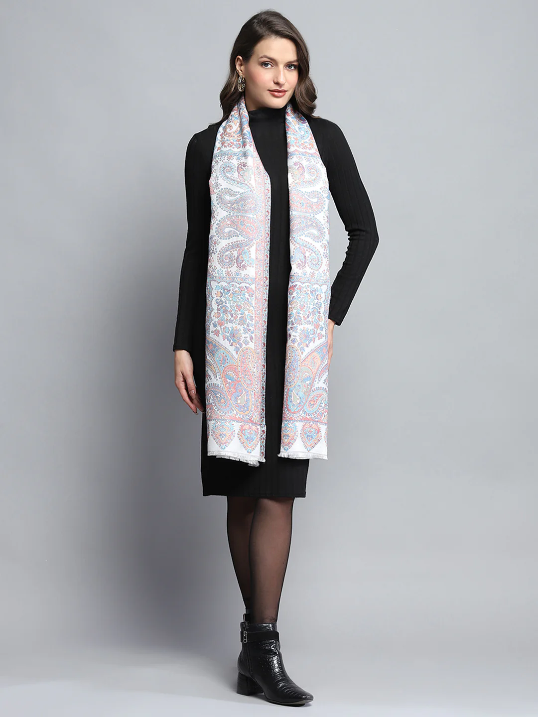 Women Multicolor Self Design Stole