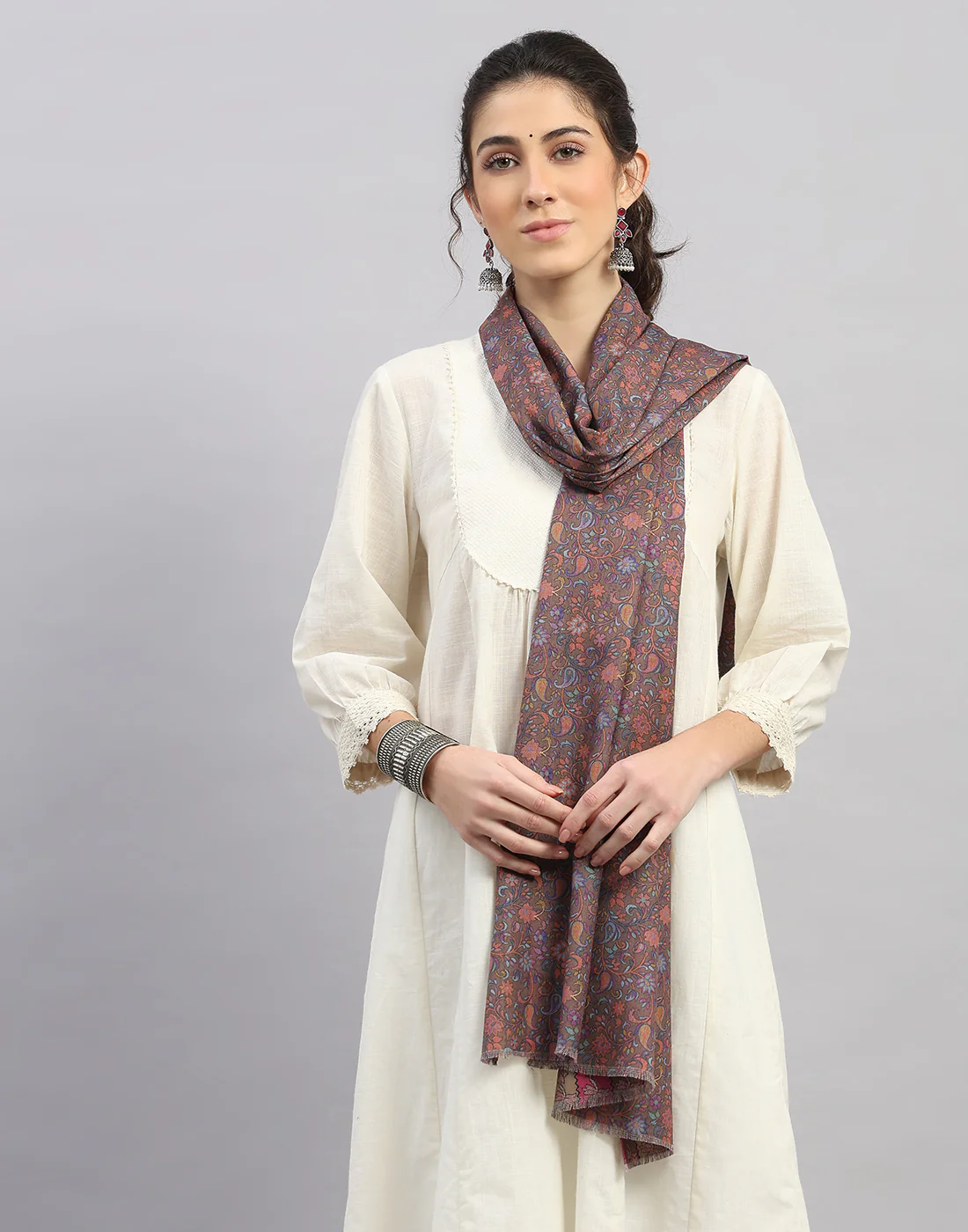 Women Multicolor Self Design   Stole